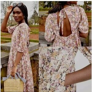 En Saison Jocelyn Tiered Ditsy Floral Peasant Dress Size S  Midi Cottagecore
